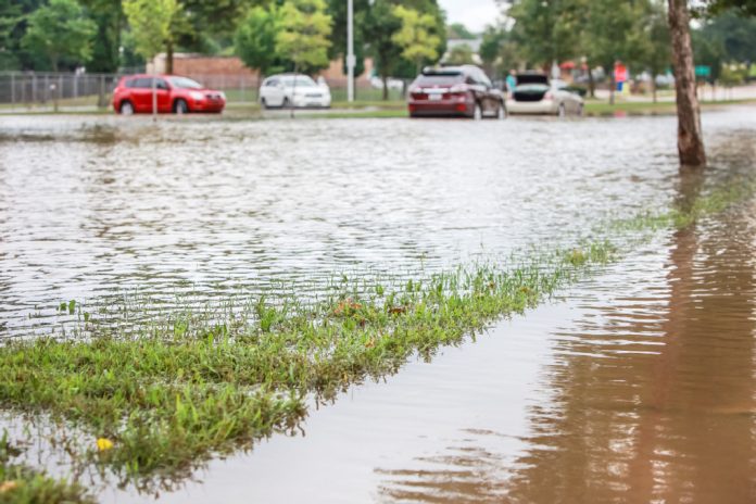 flooded stormwater drain