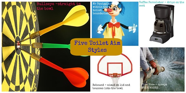 Five toilet aim styles1