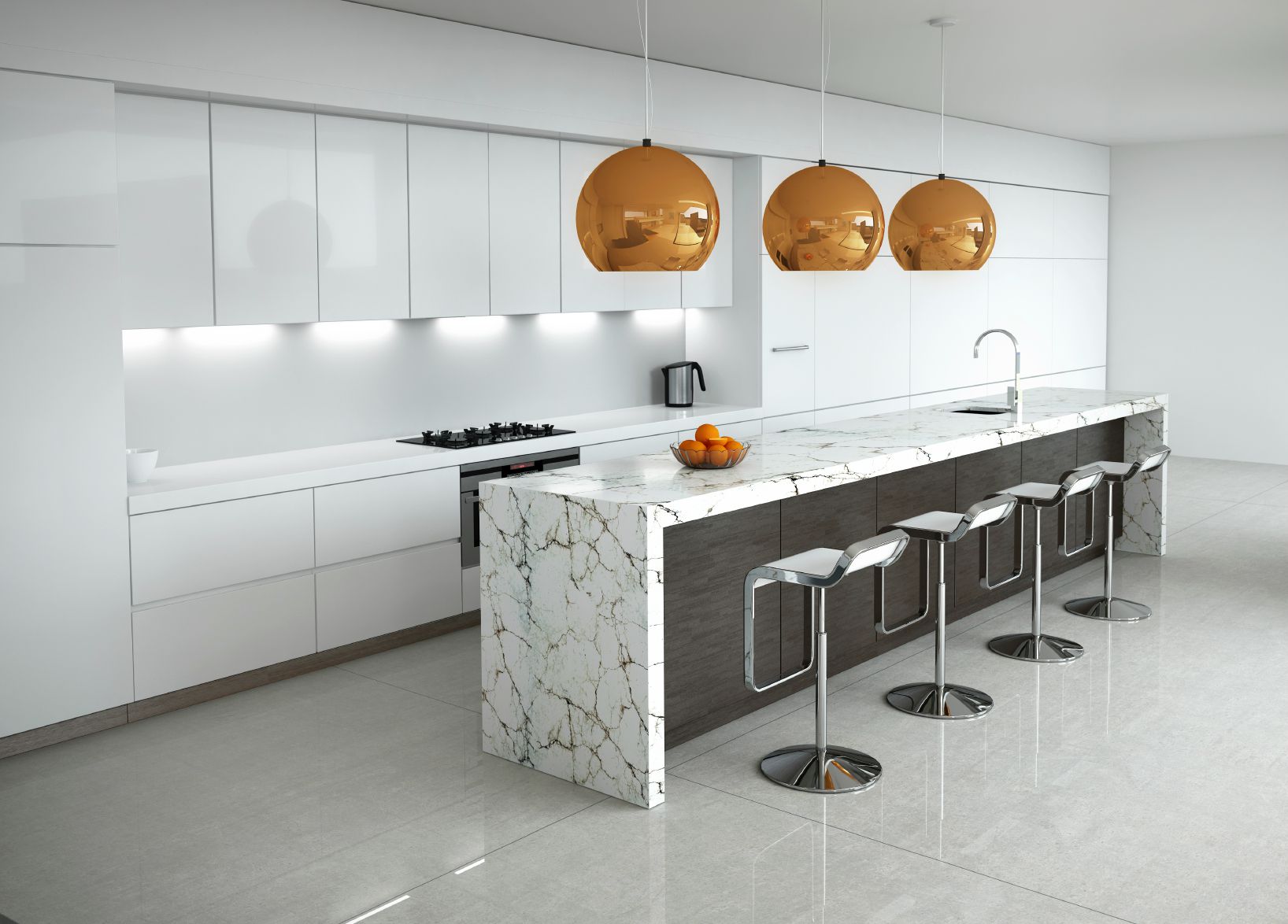 marble floor design for kitchen